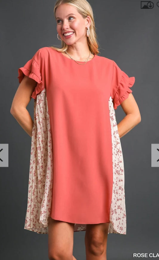 UMGEE - Mixed Media Pleated Dress