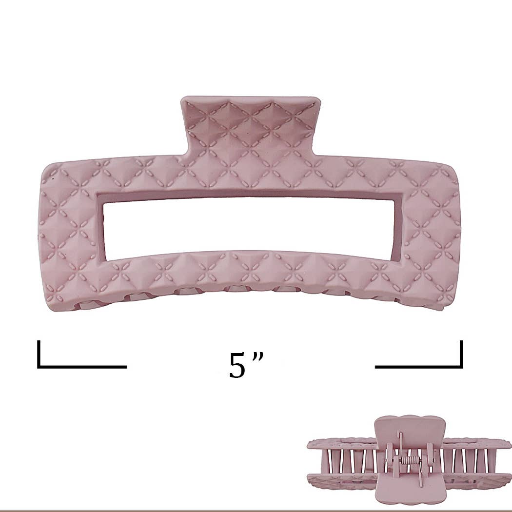 Embossed Matte Rectangle Hair Claw