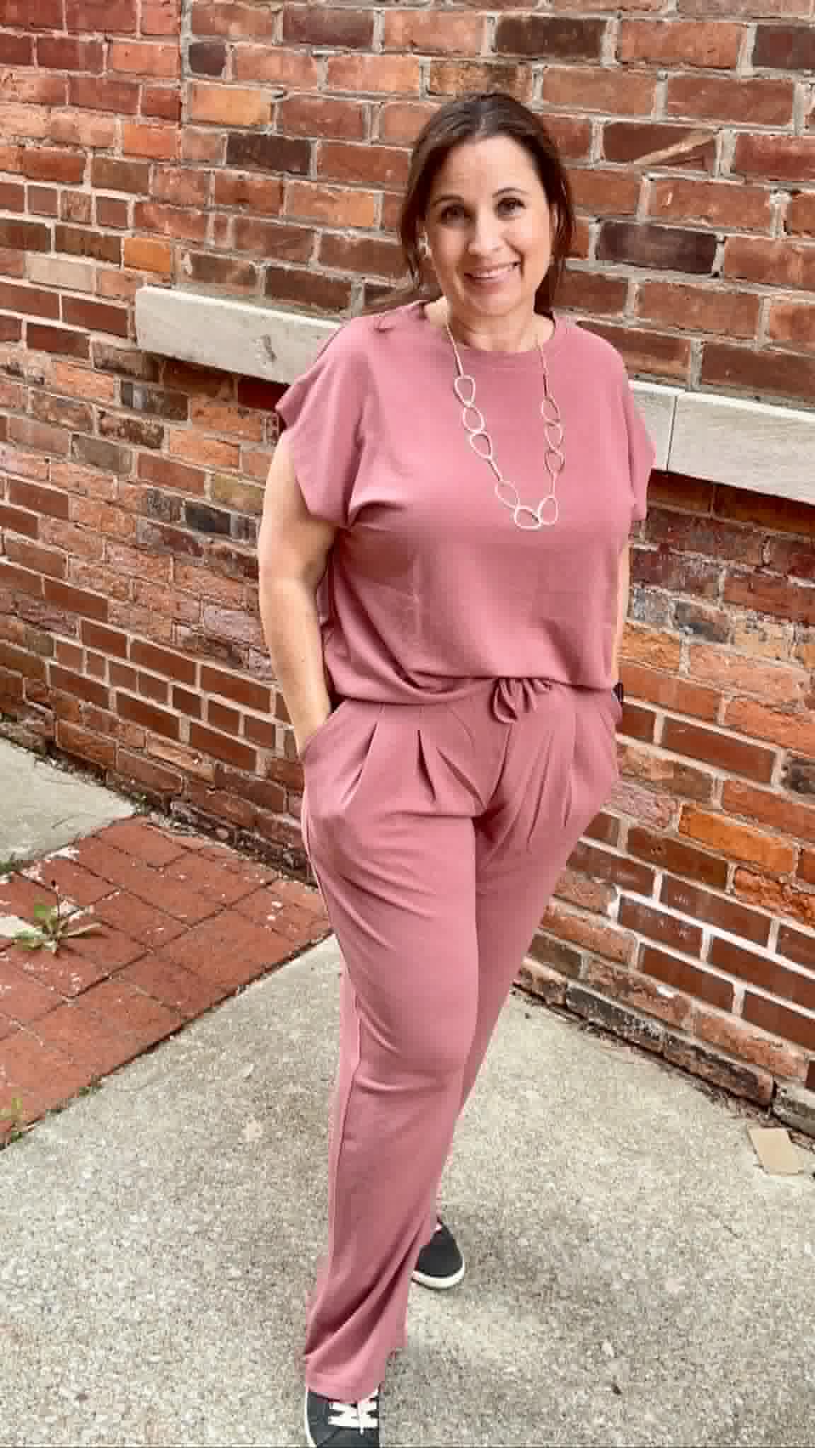 Solid Knit Comfy Top & Pants Set