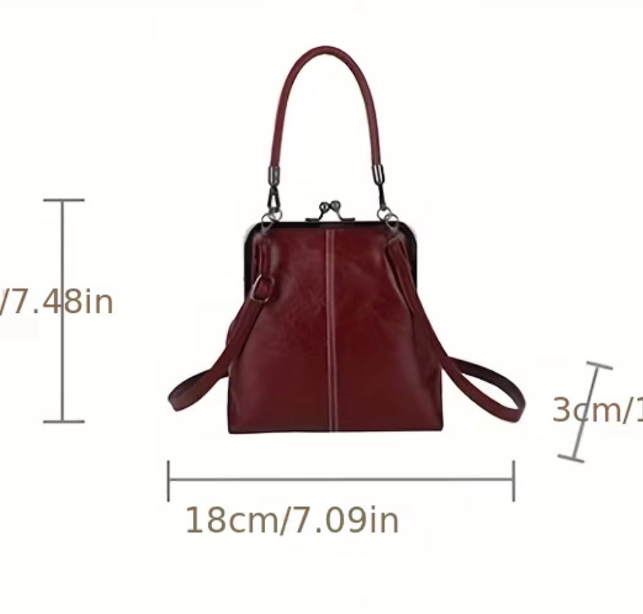 Faux Leather Shoulder Clutch Purse