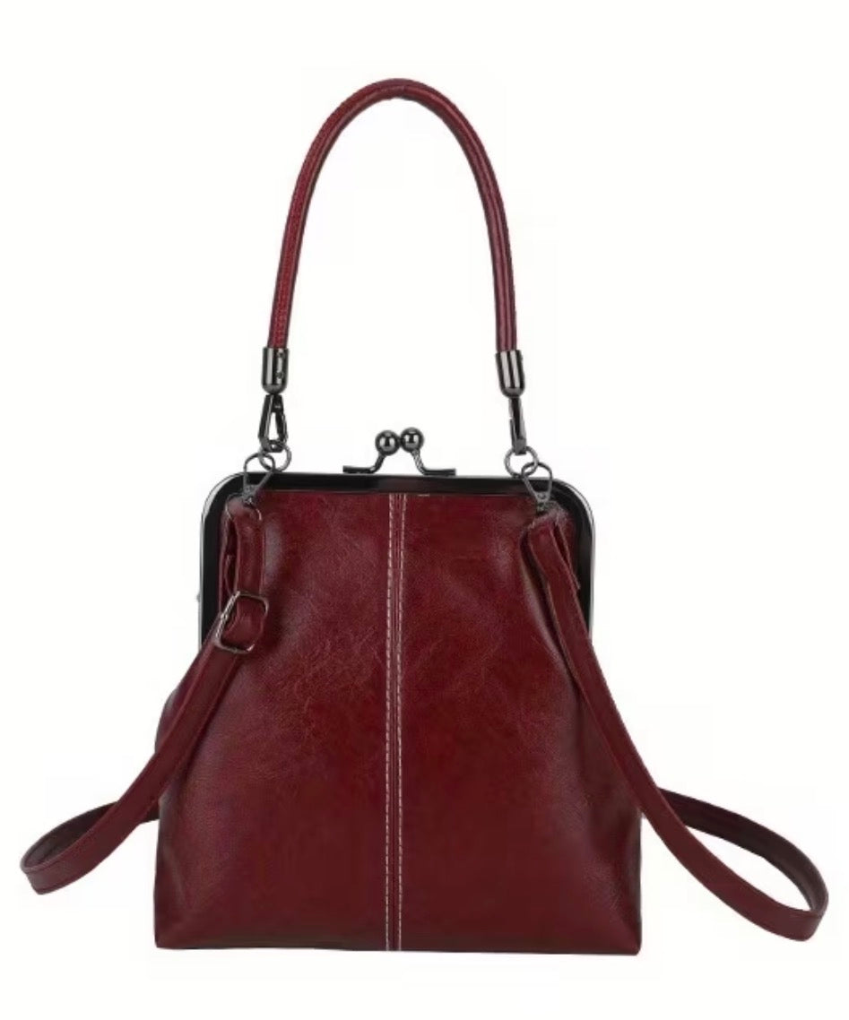 Faux Leather Shoulder Clutch Purse