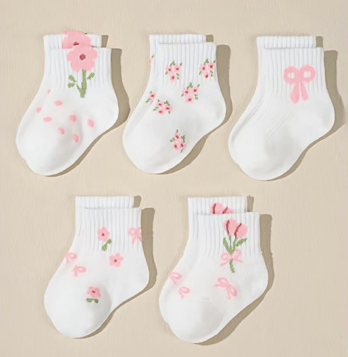 Floral and Bow Infant and Toddler Socks