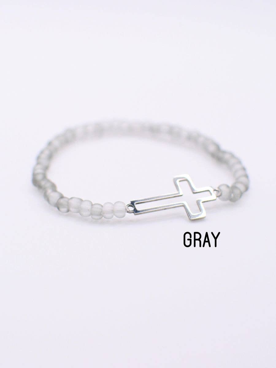 Silver Cross bracelet - Christian Gift, Catholic jewelry