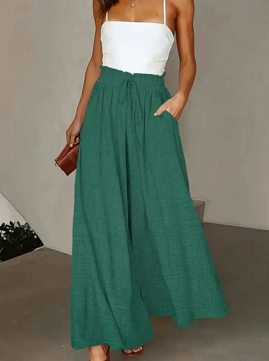 Green Wide Leg Pants