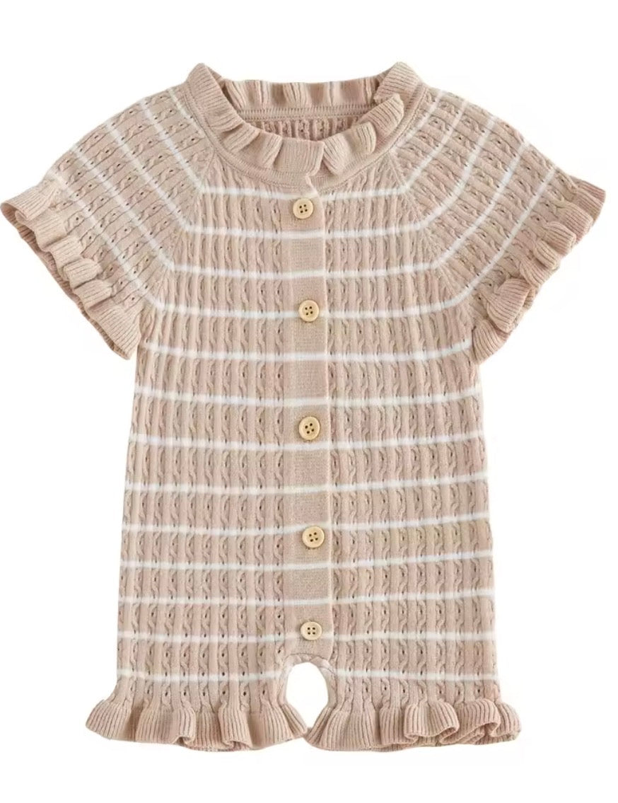 Knit Romper Ruffle Hem
