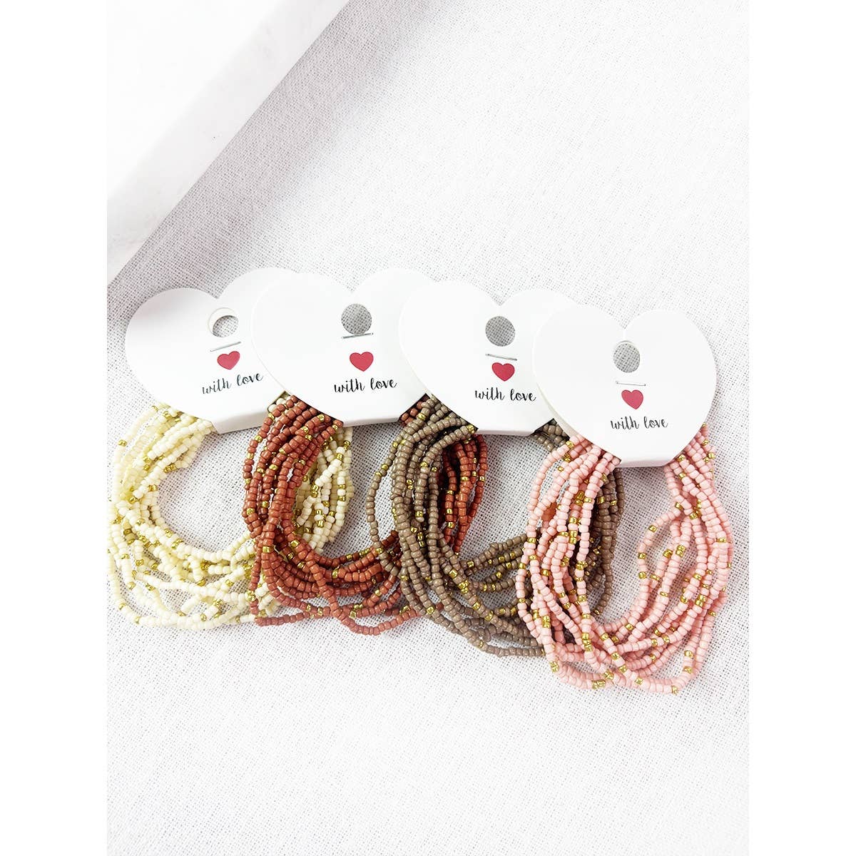 Multi Tone Stacked Seed Bead Bracelet