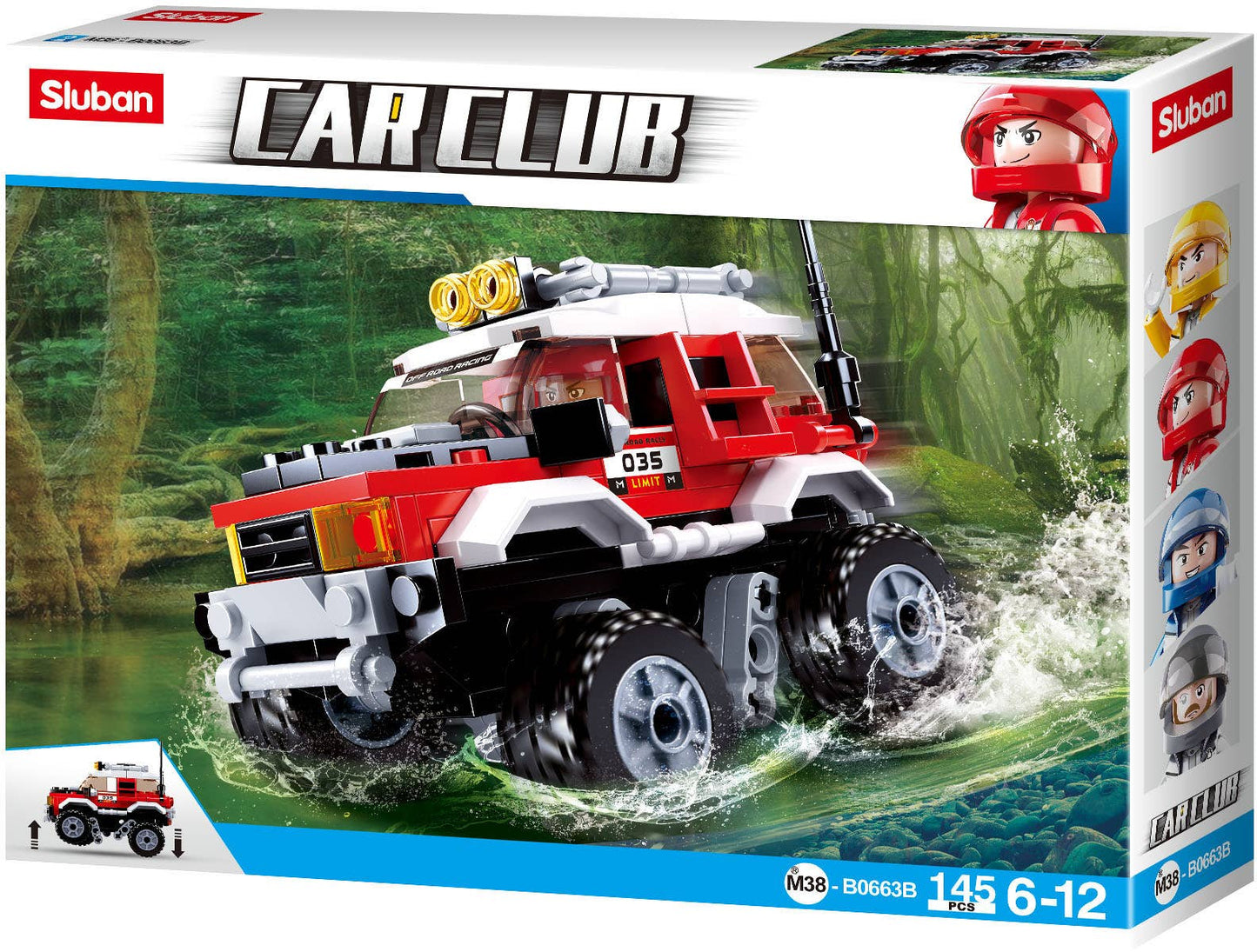Car Club Offroad Building Brick Kit, Red (145 Pcs)
