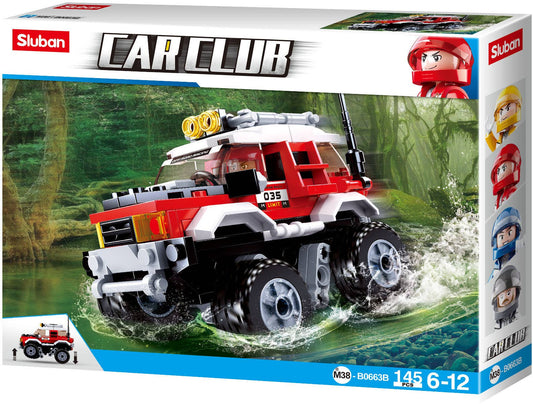 Car Club Offroad Building Brick Kit, Red (145 Pcs)