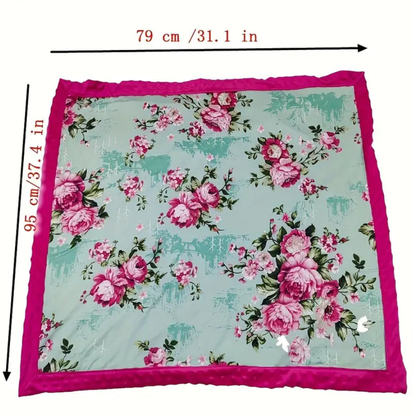 Pink and Turquoise Baby Blanket