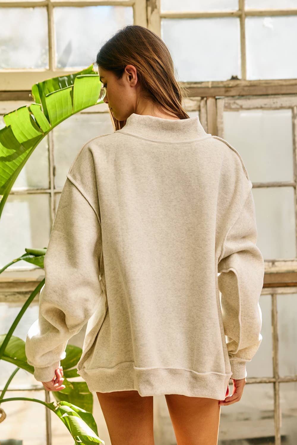IT2594E-SAVED Embroidered "SAVED" Mock Neck Sweatshirt