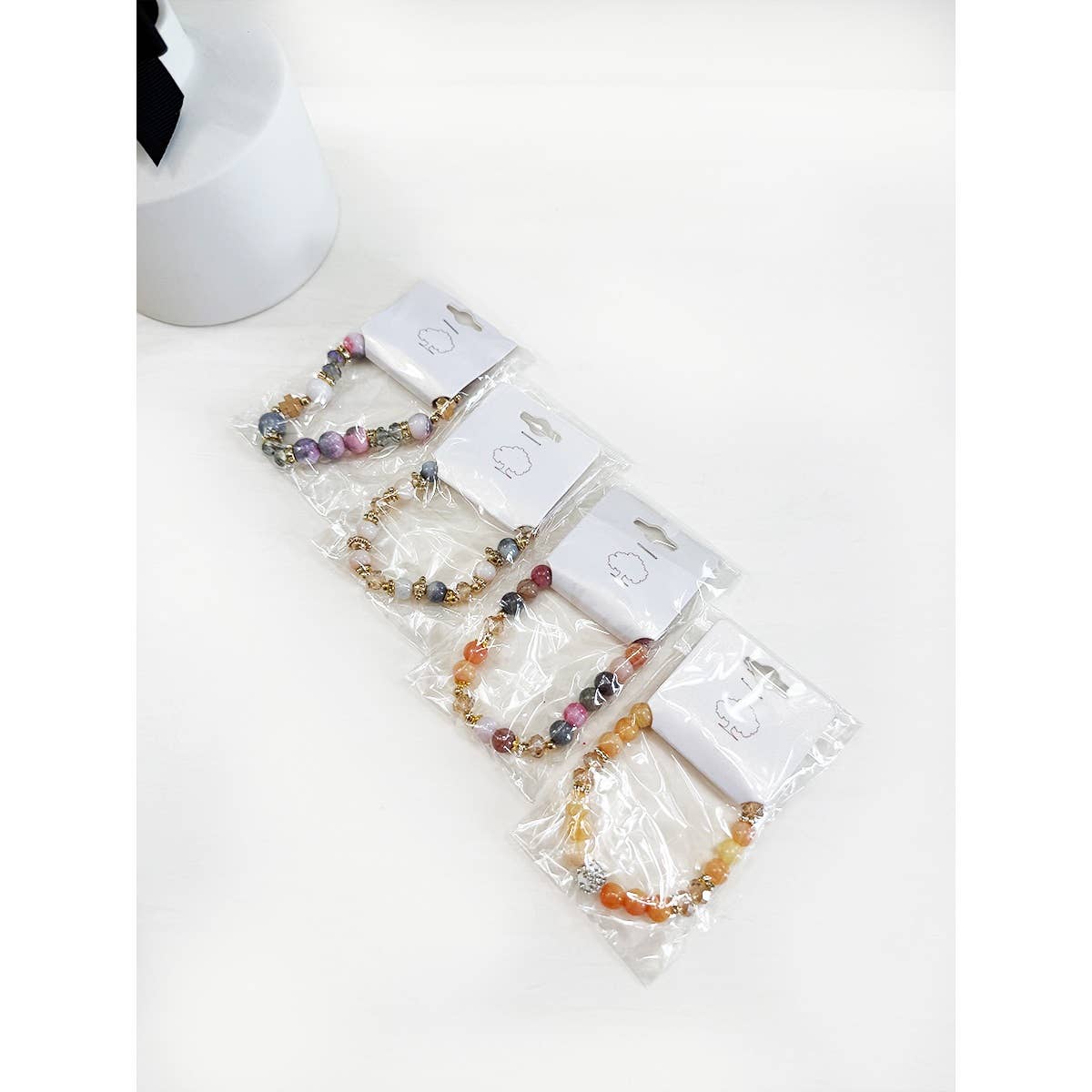 Soft Shades of Mix Bead Stretch Bracelets