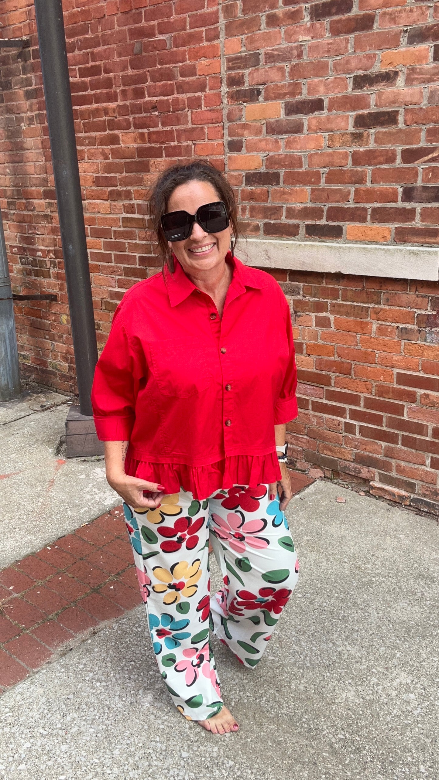 Large Print Floral Pants