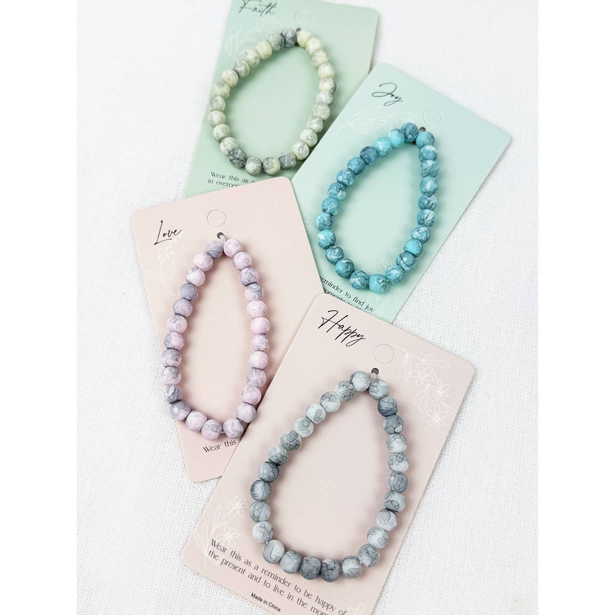 Inspirational Card with Stone Bracelet