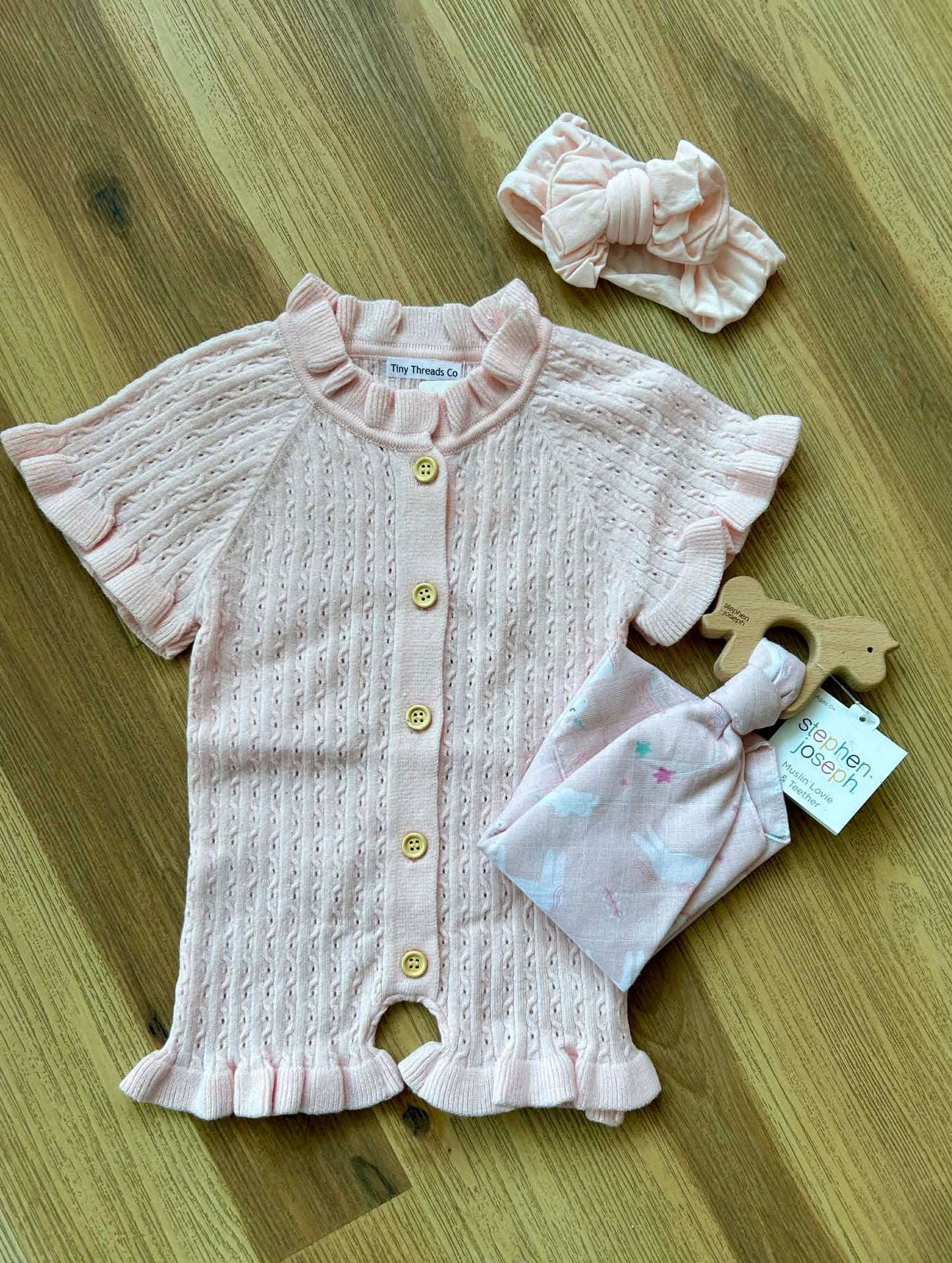 Knit Romper Ruffle Hem