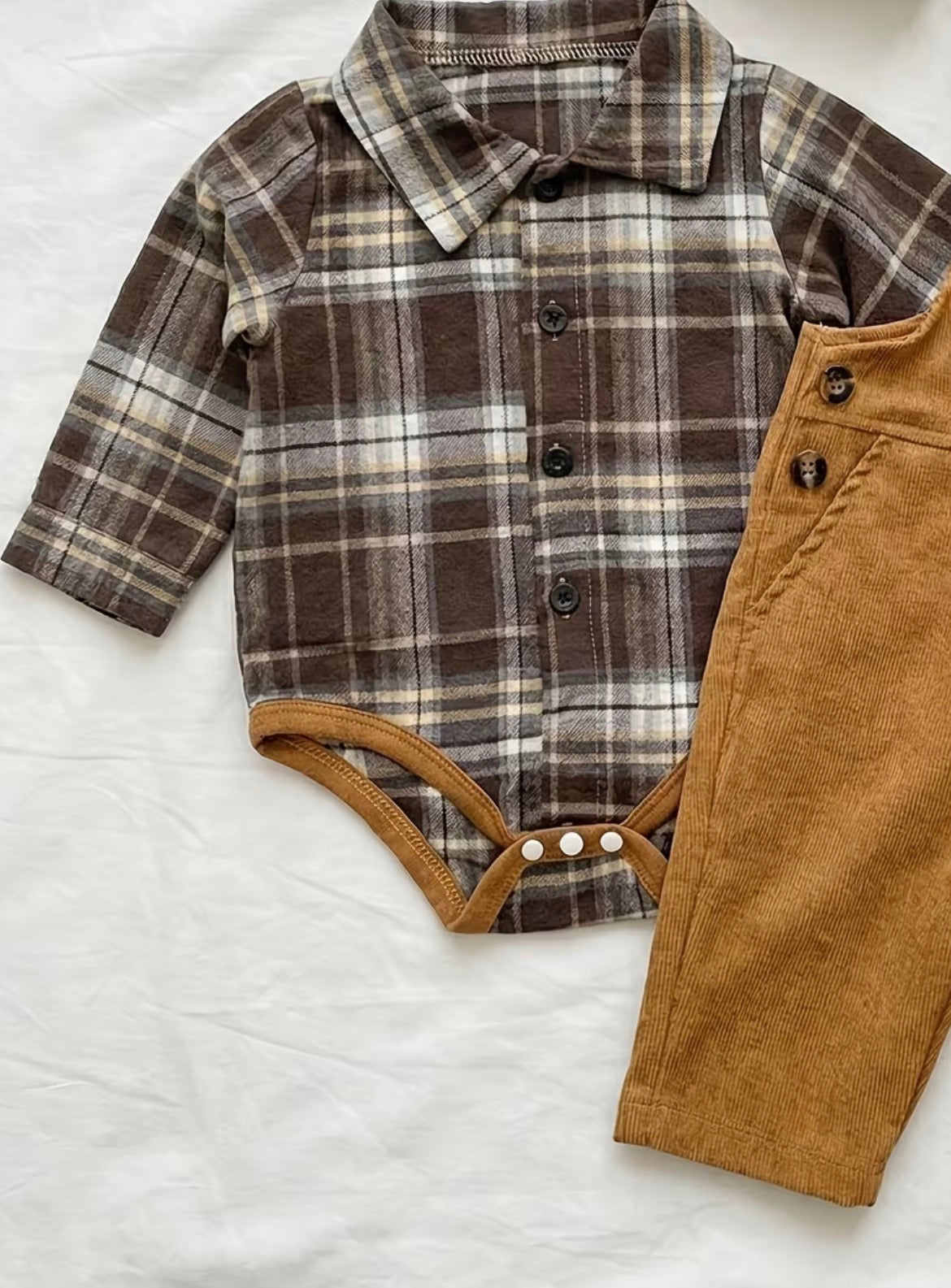Flannel and Corduroy Bib Set