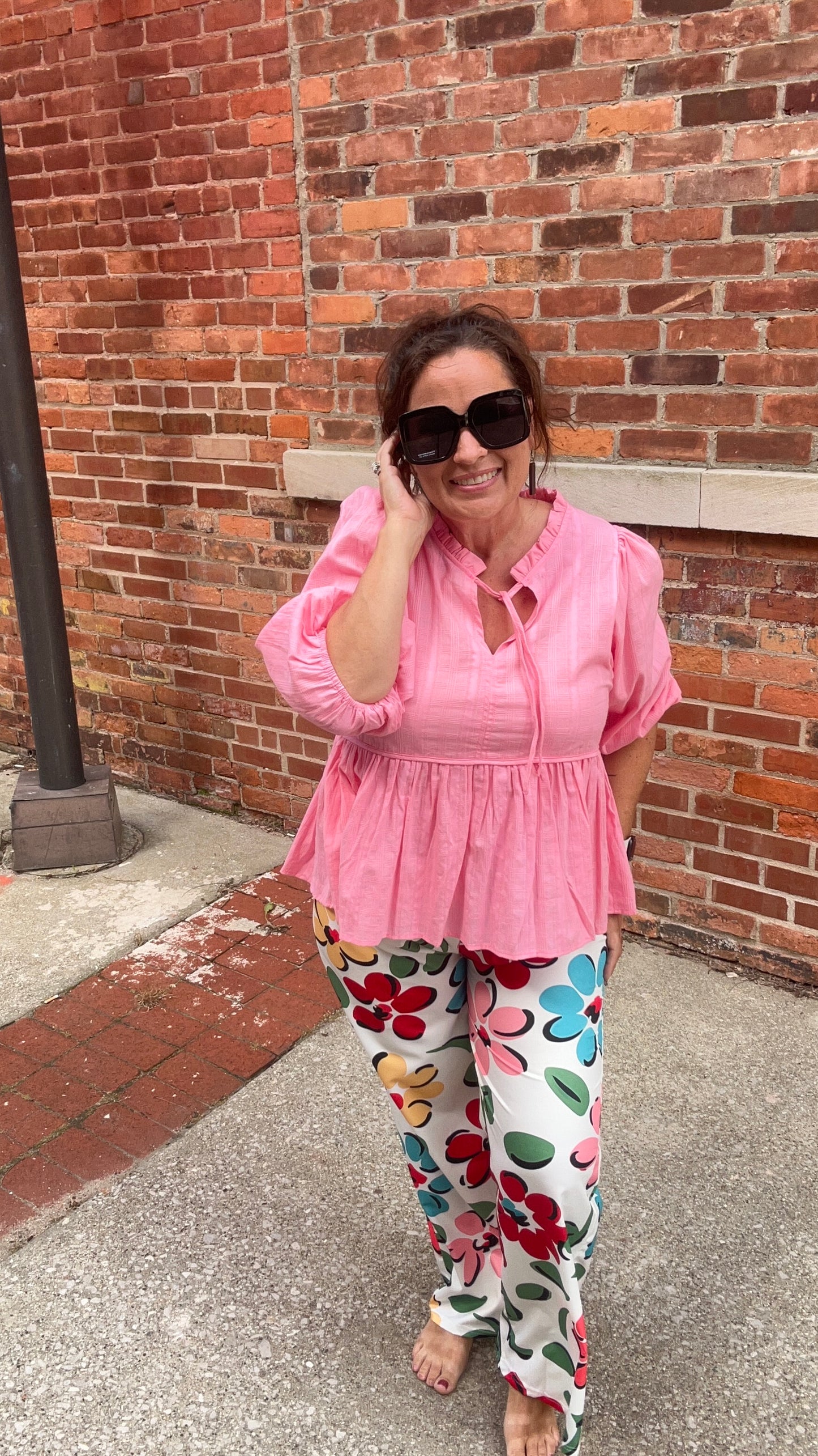 Large Print Floral Pants