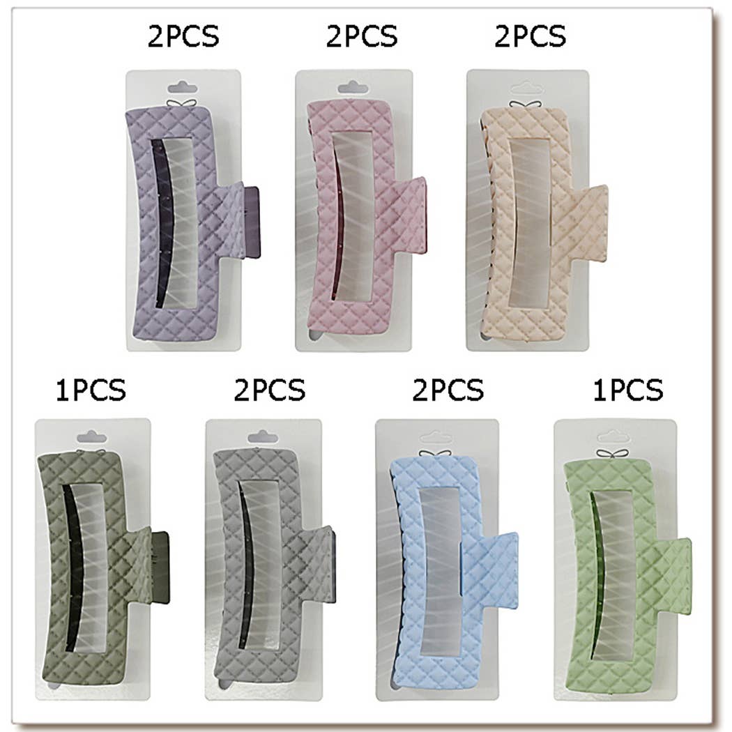 Embossed Matte Rectangle Hair Claw