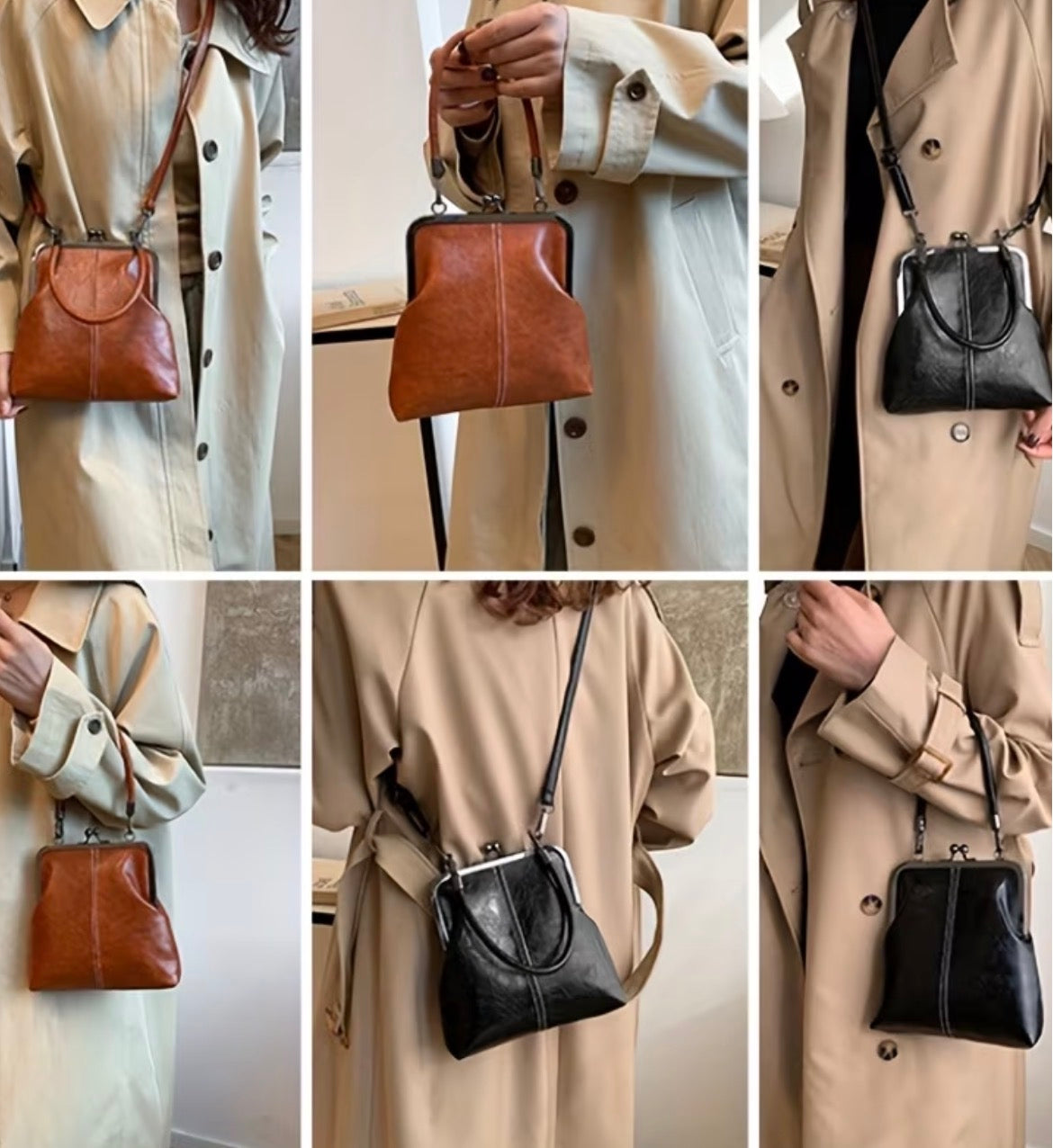 Faux Leather Shoulder Clutch Purse