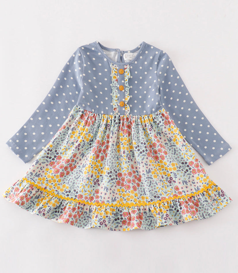 Platinum Blue Dot Dress