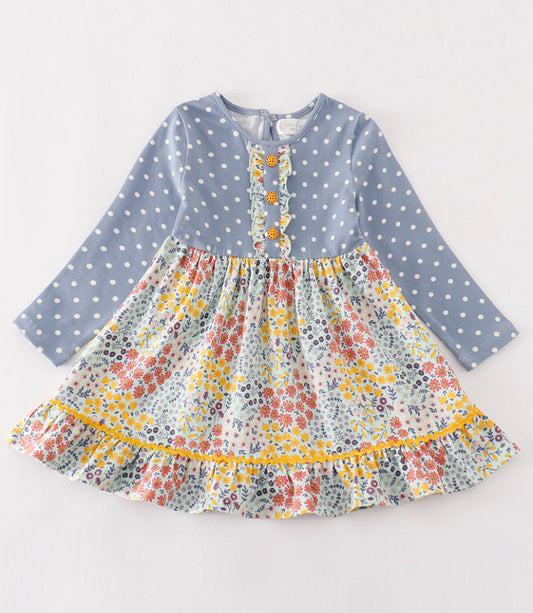 Platinum Blue Dot Dress