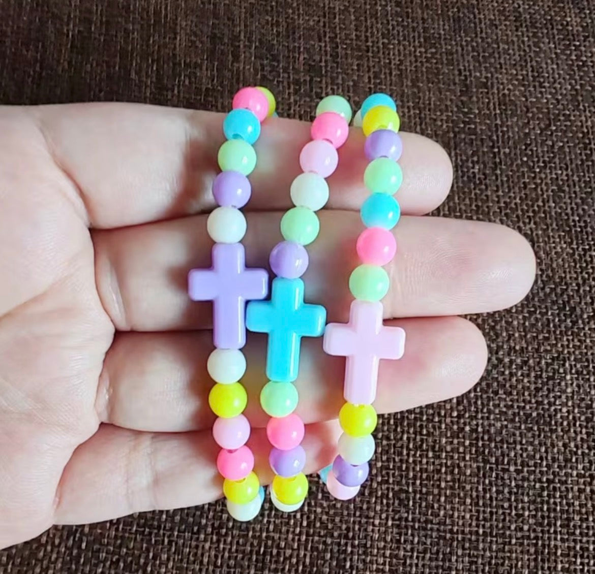 Kids Bead Cross Bracelets
