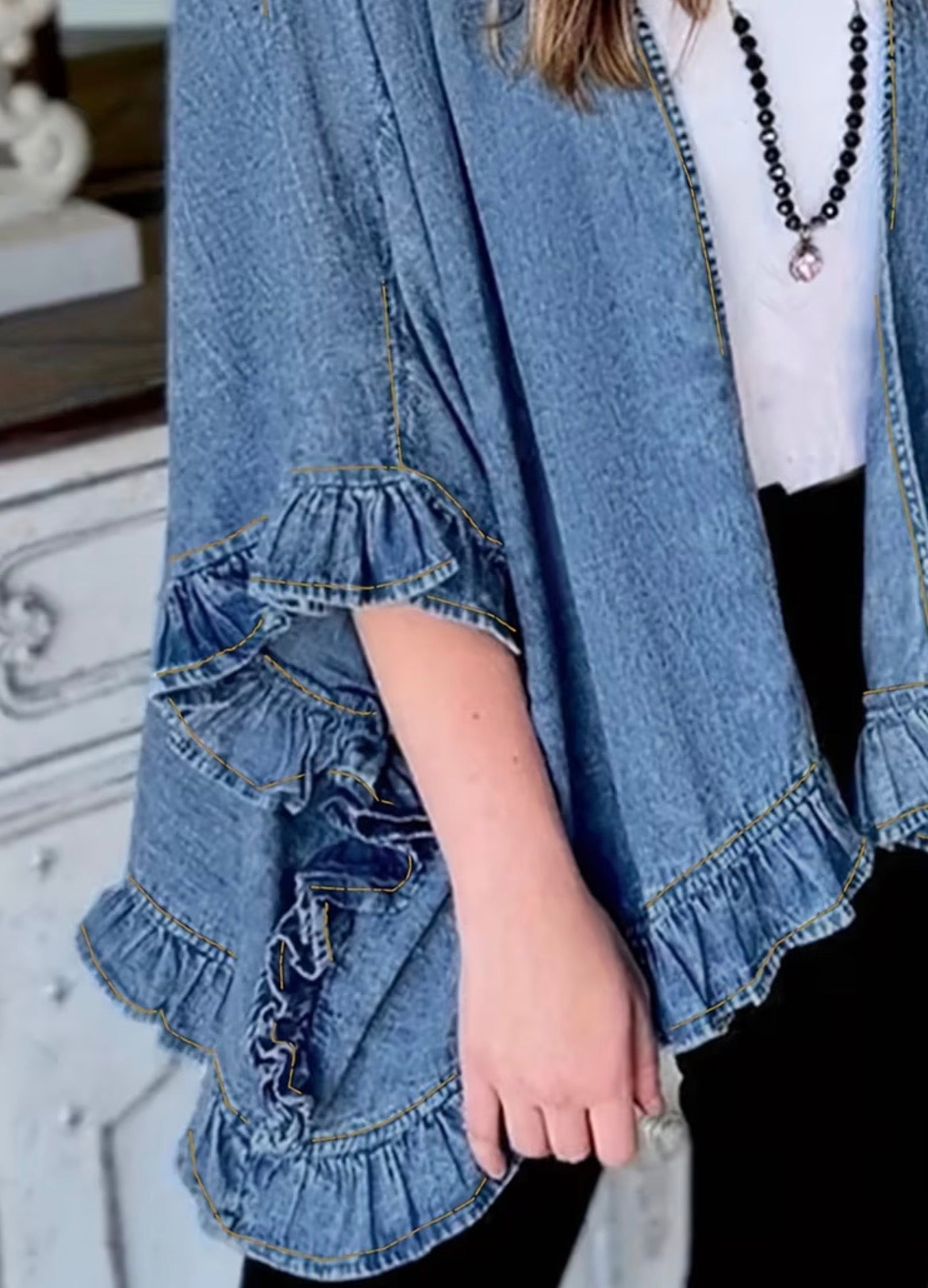 Light Weight Denim Kimono