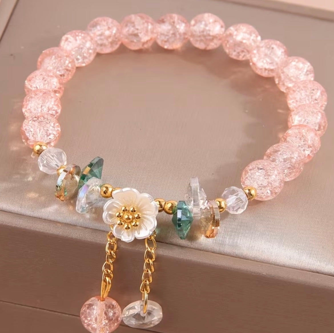 Camellia Flower Bead Bracelet