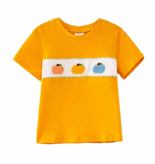 Halloween Pumpkin Chenille patches Boys SHIRT