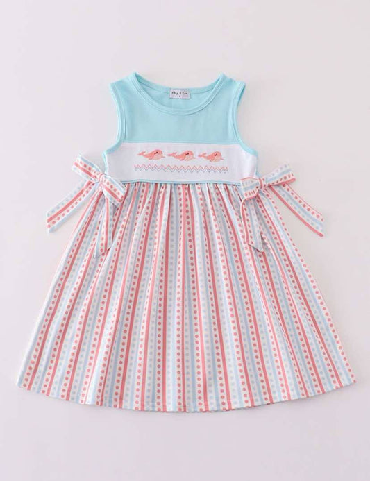 Blue Whale Embroidery Dress