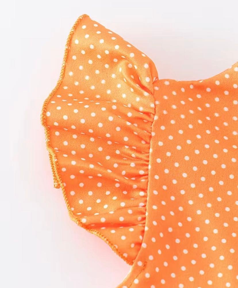 Orange Polk A Dot Farm Dress