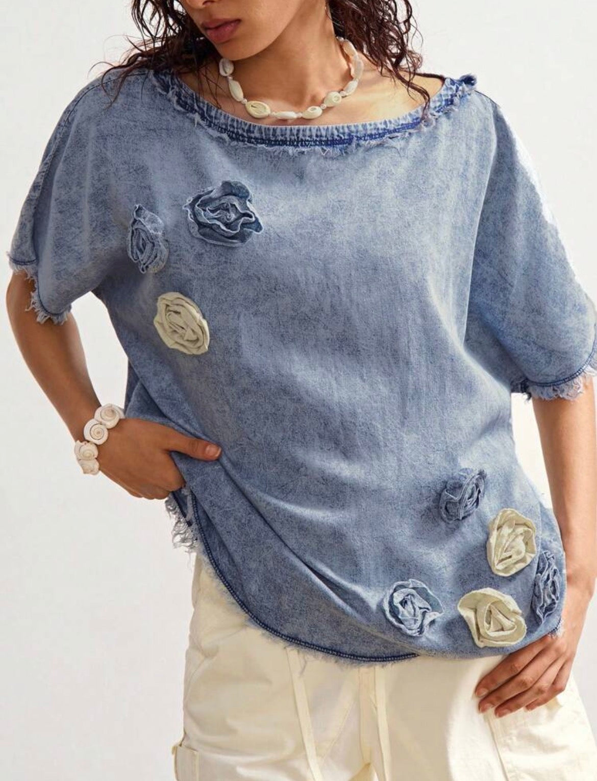 Denim Boho Casual Top
