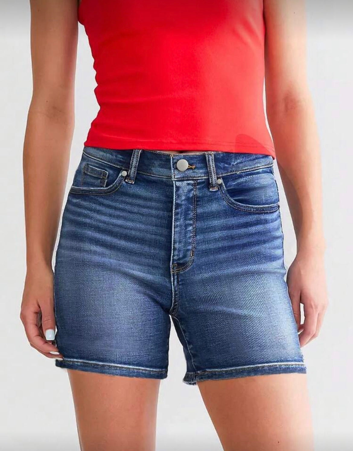 Extra Length Denim Shorts