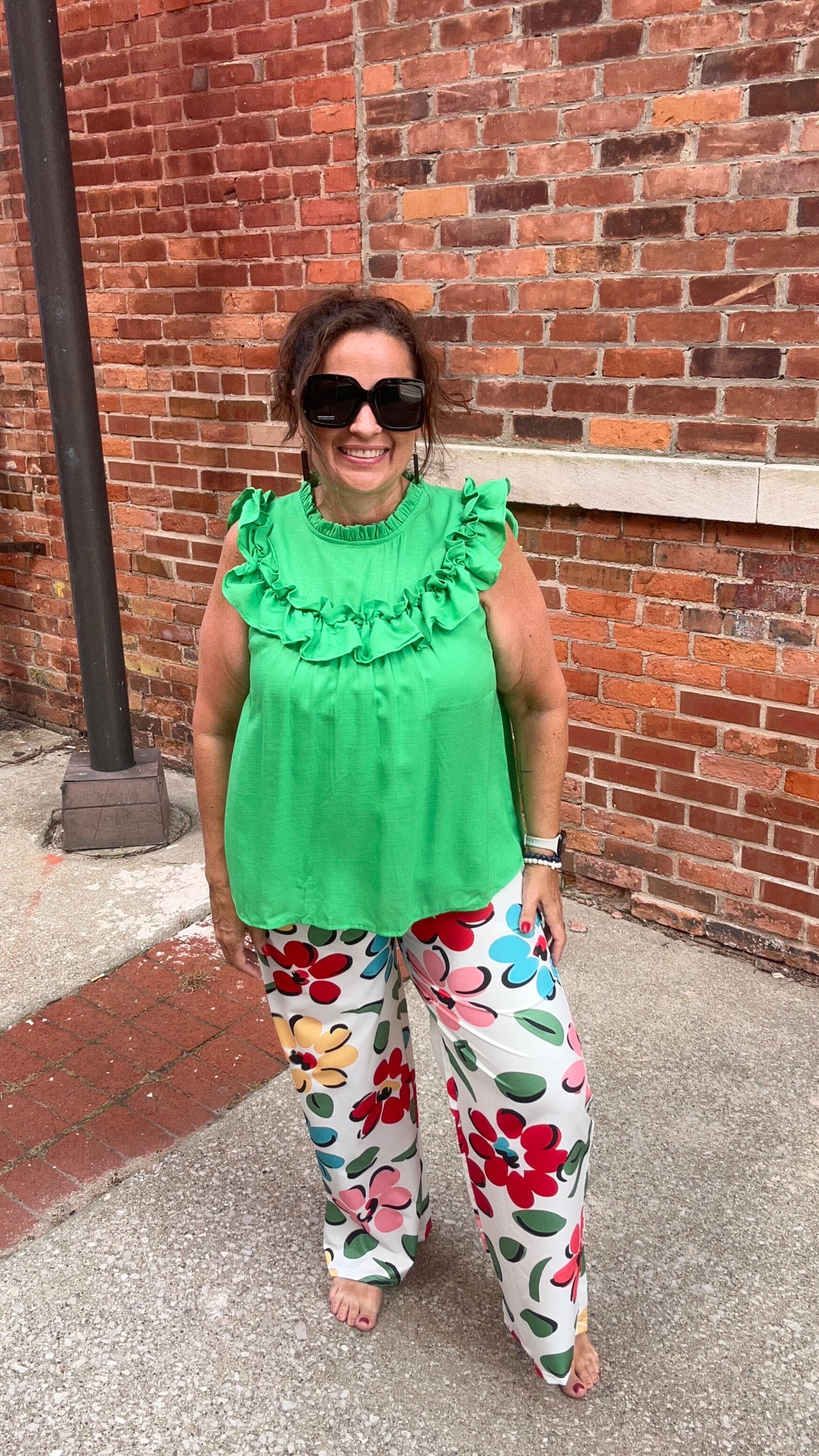 Large Print Floral Pants