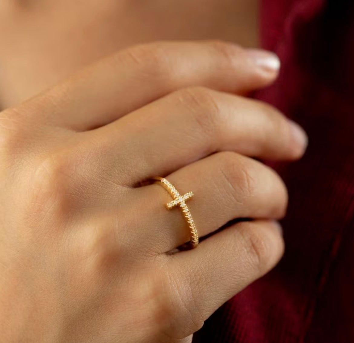 CZ Cross Ring