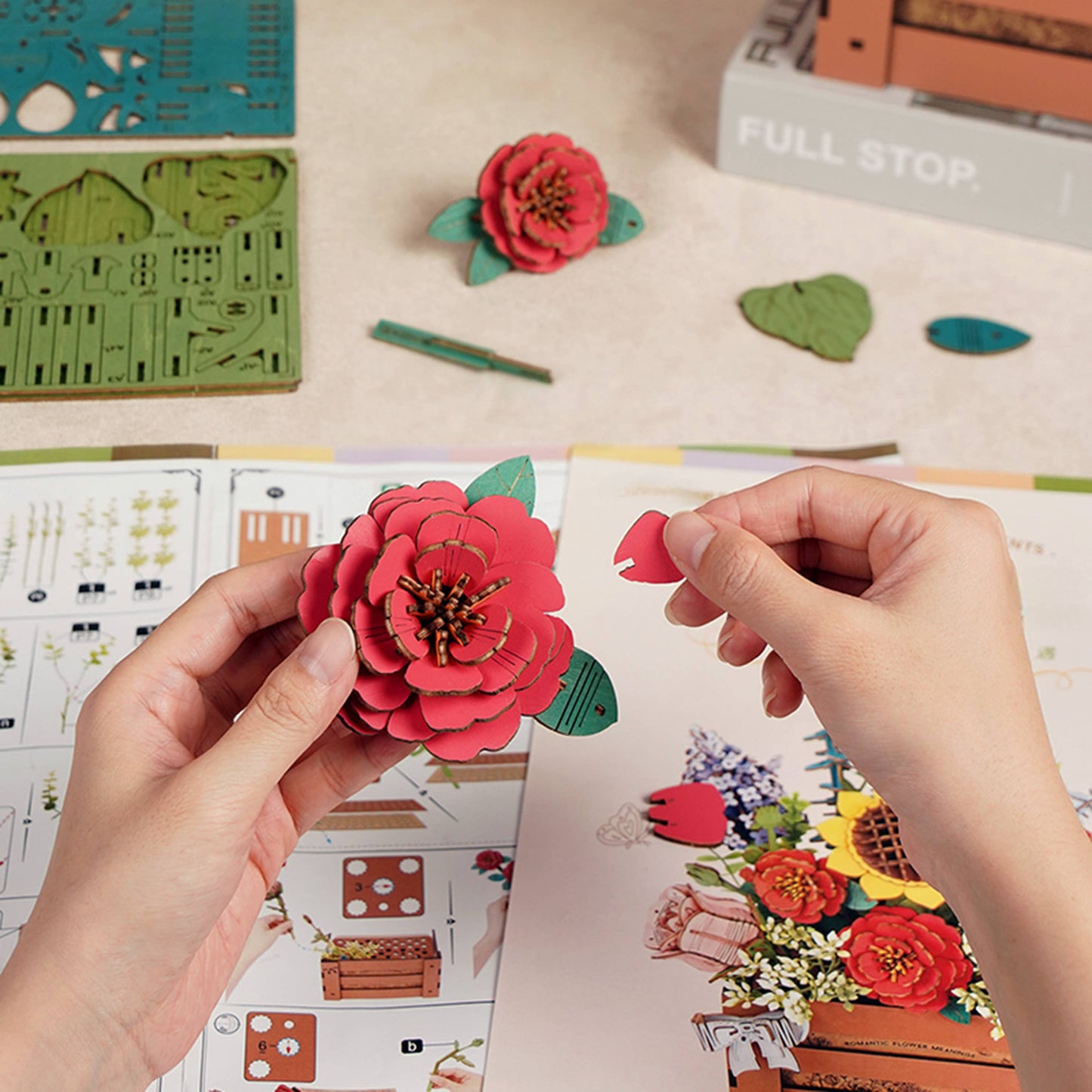 DIY 3D Flower Puzzle Wooden Bloom Box