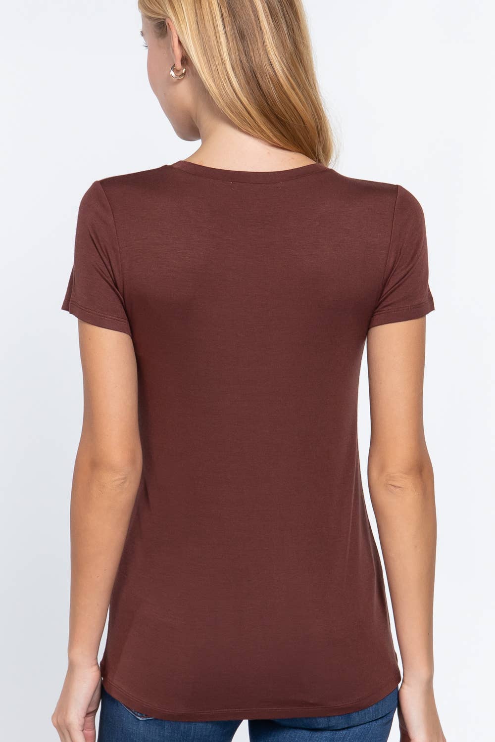 Short Sleeve Crew Neck Rayon Spandex Jersey Top