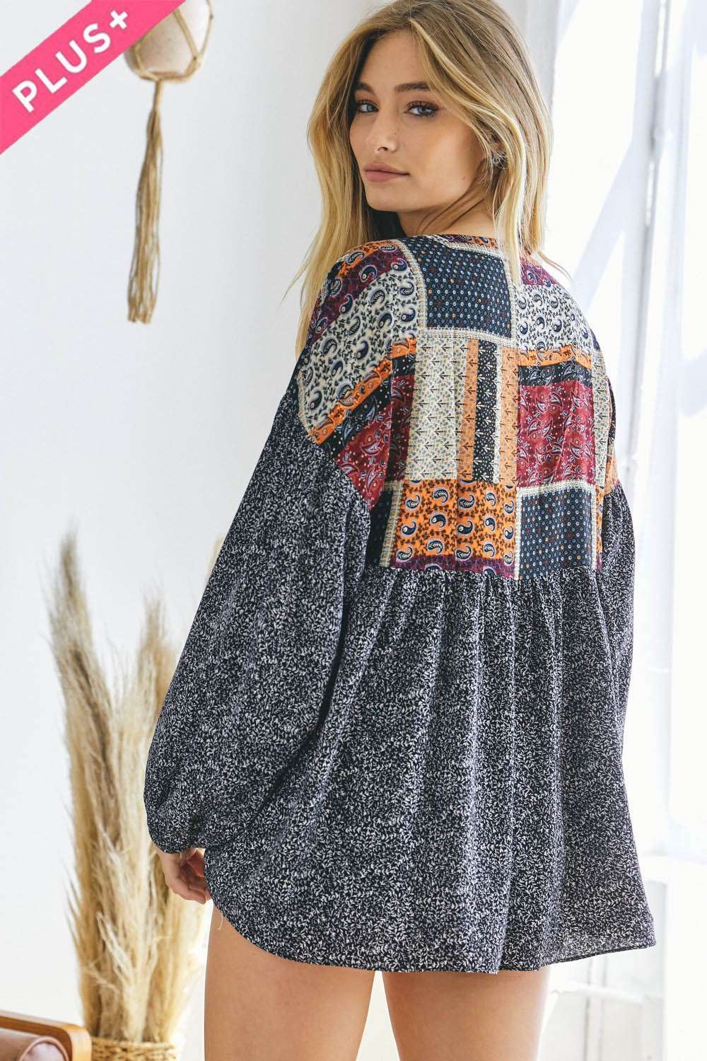 PLUS PRINTED LONG SLEEVE