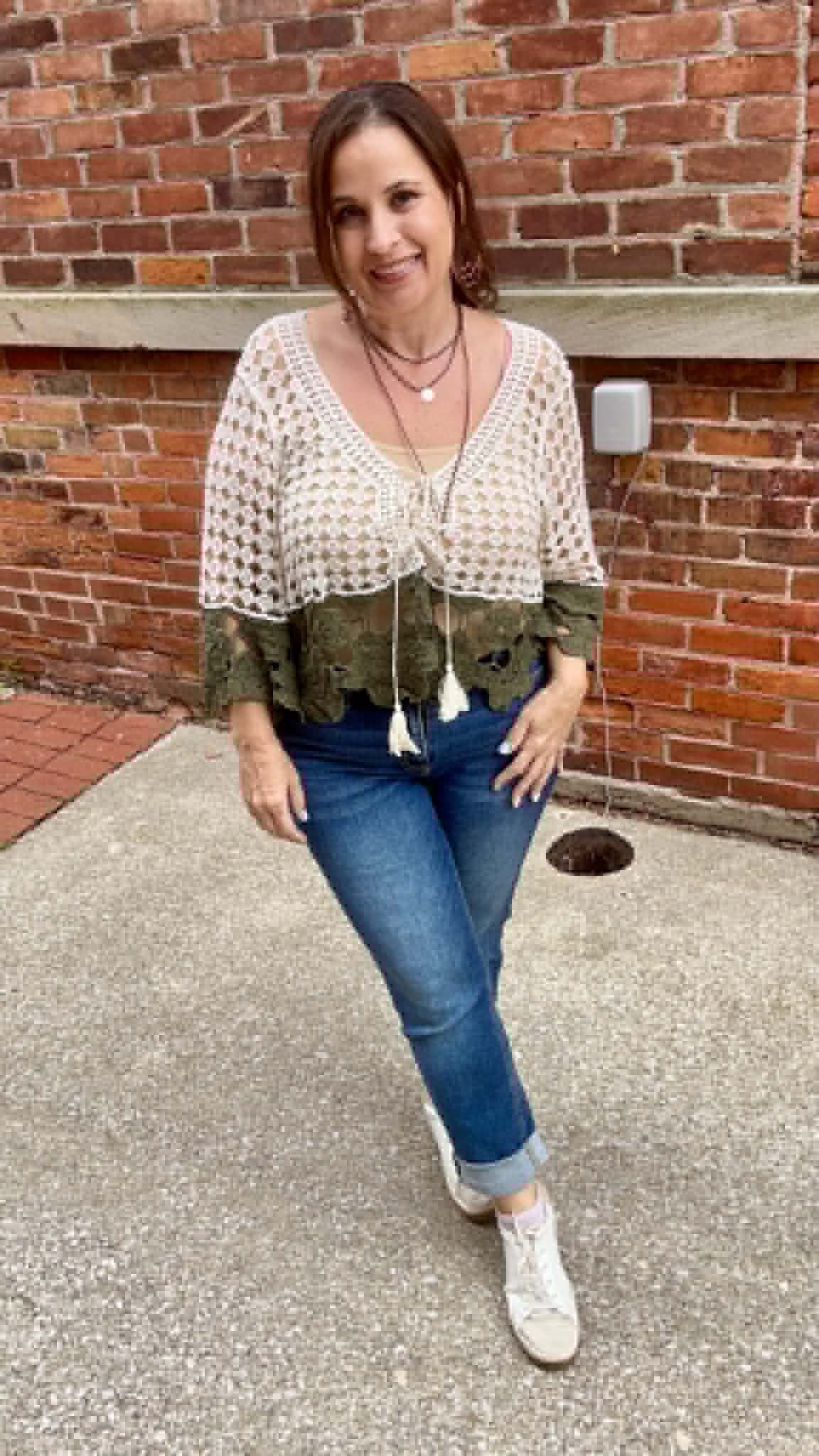 Boho Color Block Crochet Top