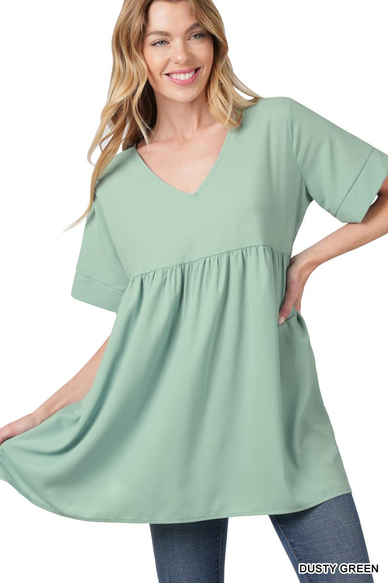Empire Waist Shirring Tunic