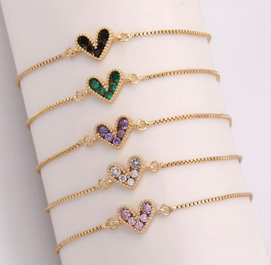 Heart Drawstring Pull Bracelet