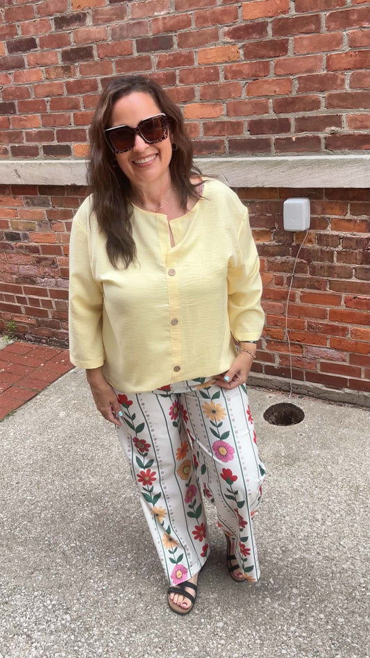 Button Down Yellow Blouse