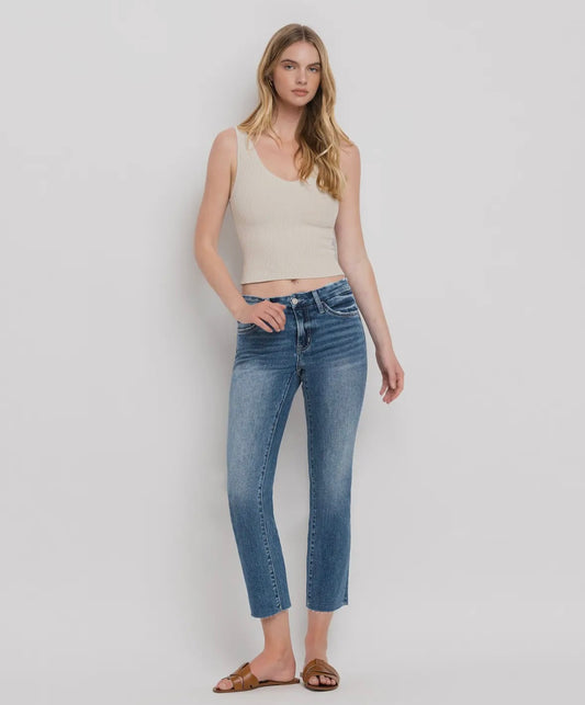 Slim Straight Crop Jeans by Vervet