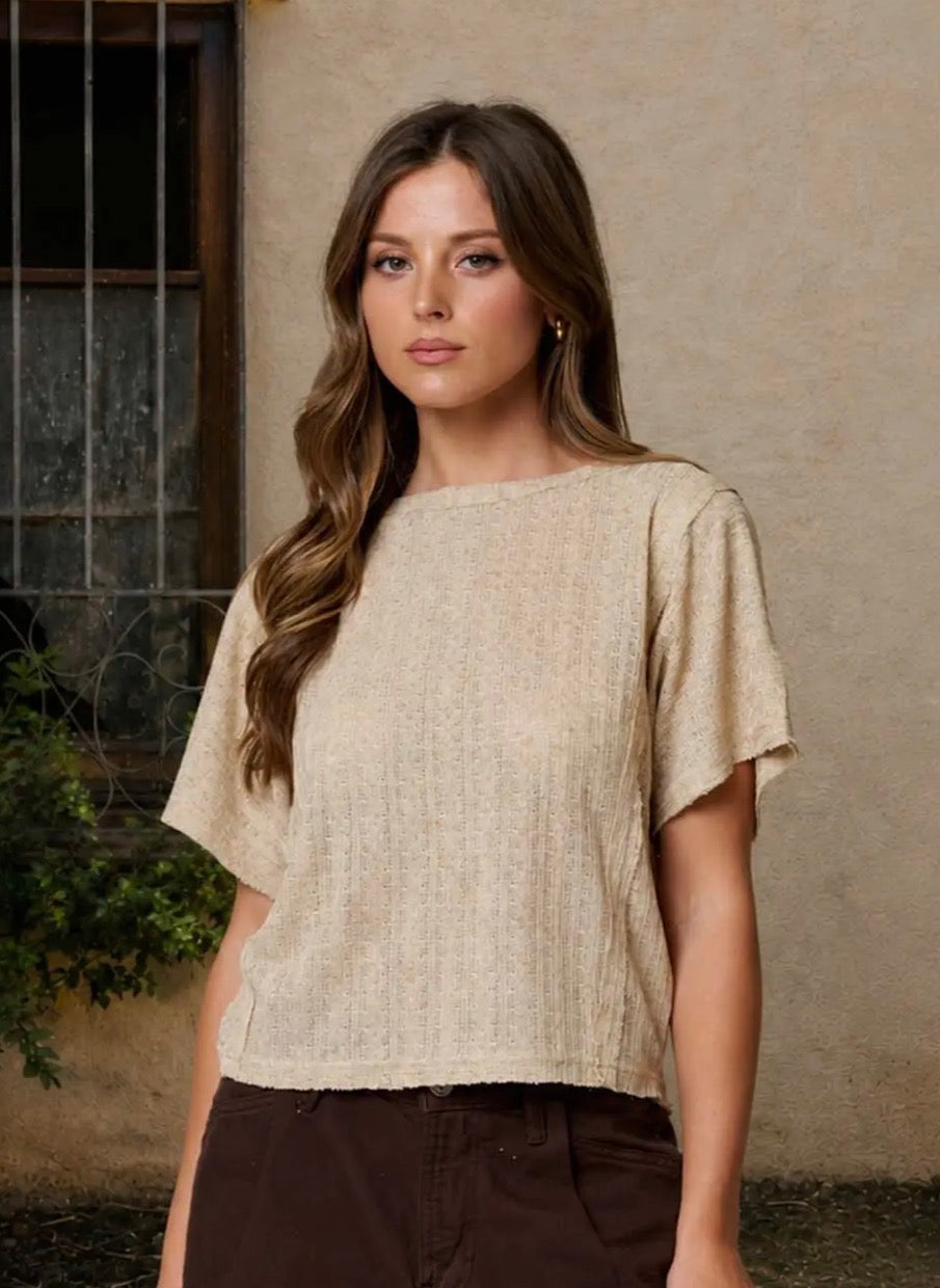 Dolman Exposed Seam Knit Top