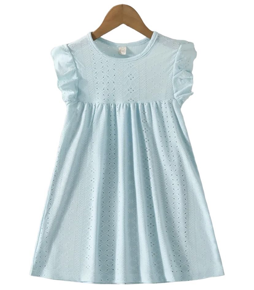 Flutter Trim Eyelet Dress