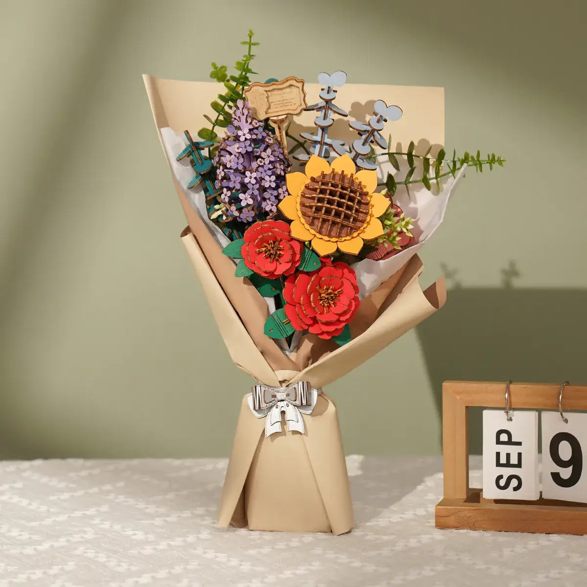 DIY 3D Wooden Flower Puzzle Bundle Pack