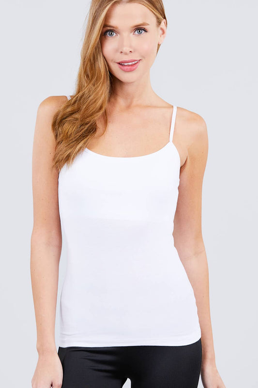 Cropped Cami Tank with adjustable Spaghetti Straps