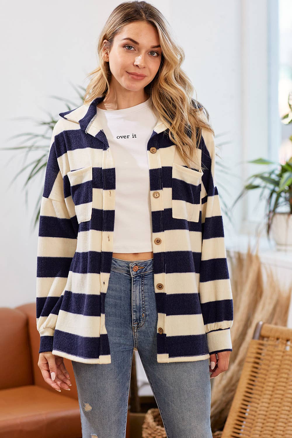 Warm My Heart Stripe Shacket