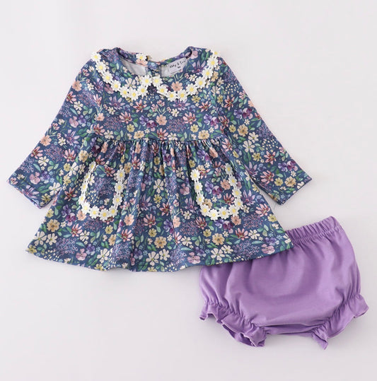Purple Lace Bloomer Set
