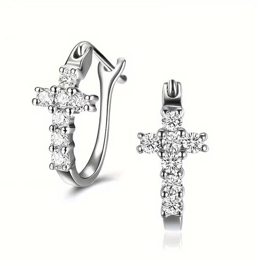 Cross Hoop Style Earrings