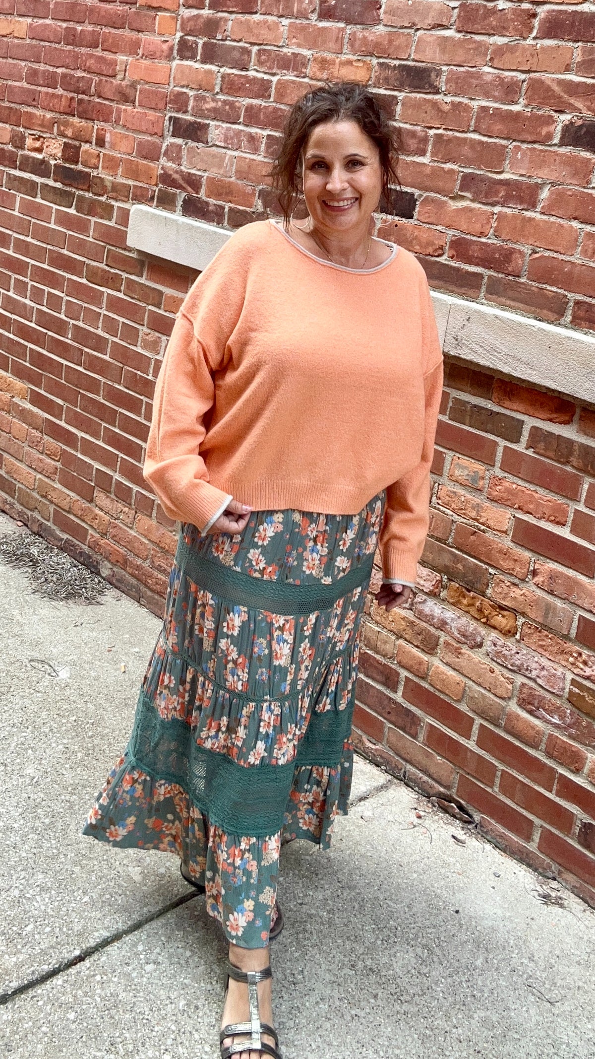 SMOCKED WAIST TIERED MAXI SKIRT